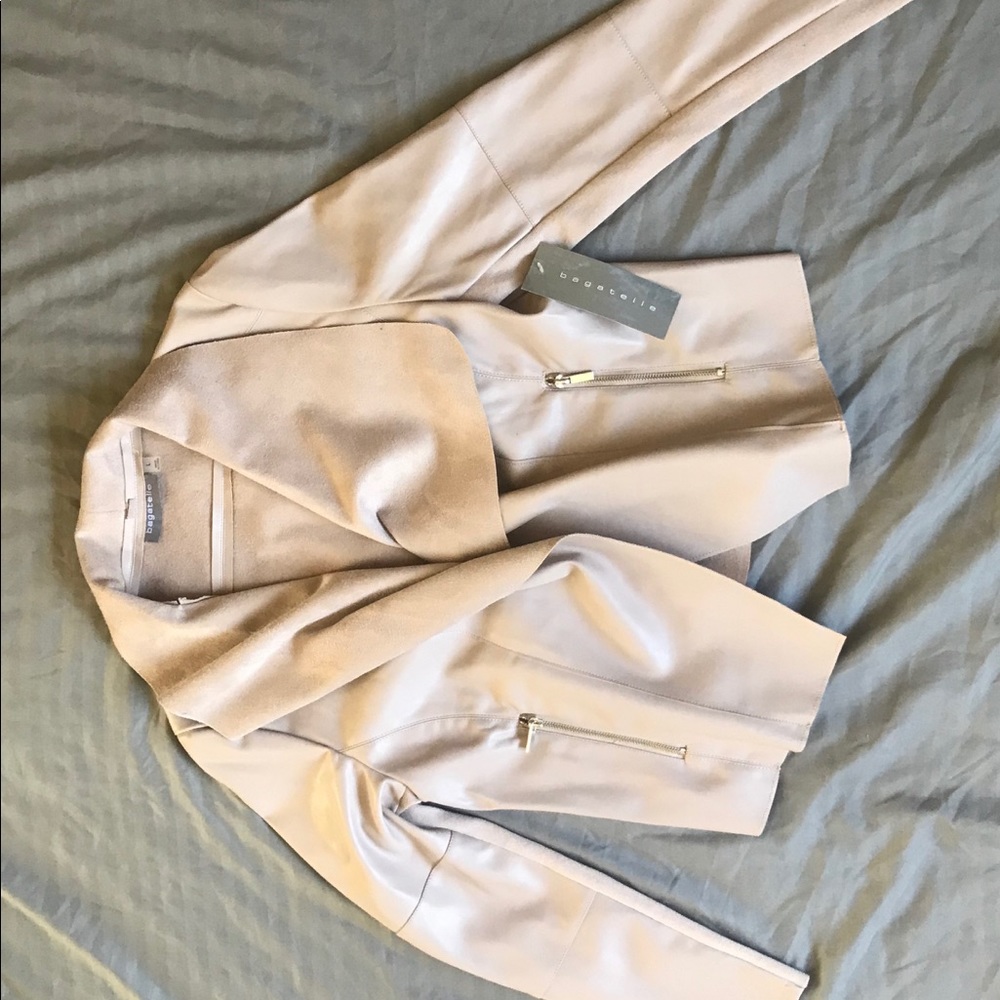 Bagetelle faux leather and suede pink/cream jacket